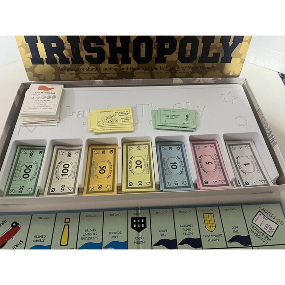 IRISH-OPOLY Notre Dame Fighting‎ Irish Board Game Missing Pieces For Parts Only - Picture 2 of 3